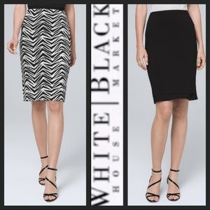 White House Black Market Black and White Pencil Skirts